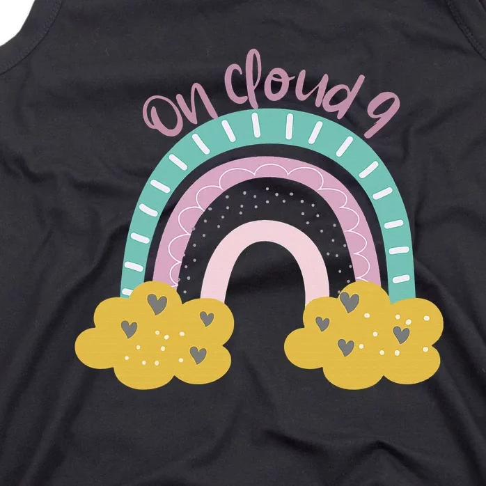 Nine Year Old Rainbow 9th Birthday Gifts For Girls 9 Bday Tank Top