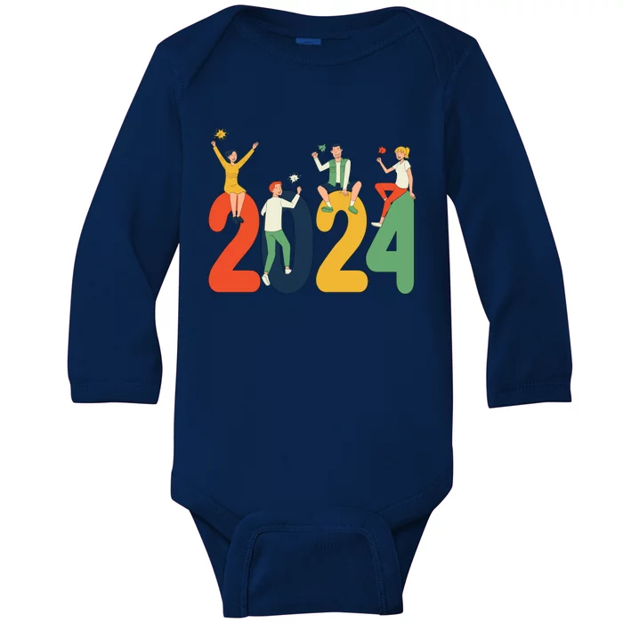 New Year Party Baby Long Sleeve Bodysuit