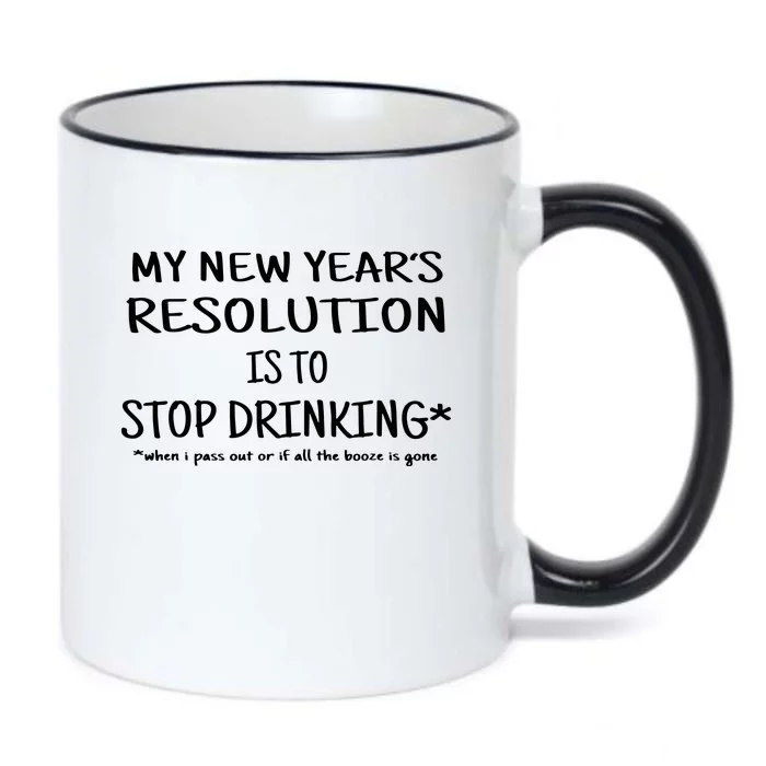 New Year Resolution Stop Drinking Funny Black Color Changing Mug