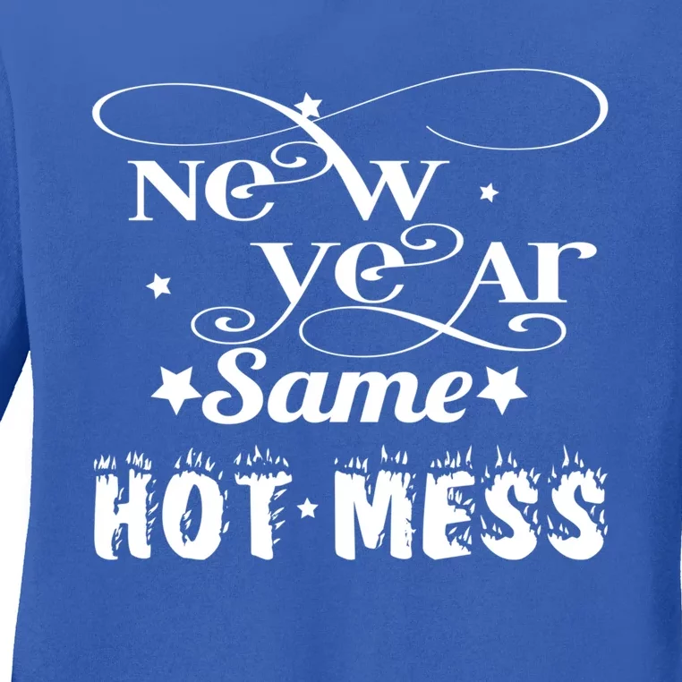 New Years Same Hot Mess 2020 Fun Party Gift Funny Gift Ladies Long Sleeve Shirt