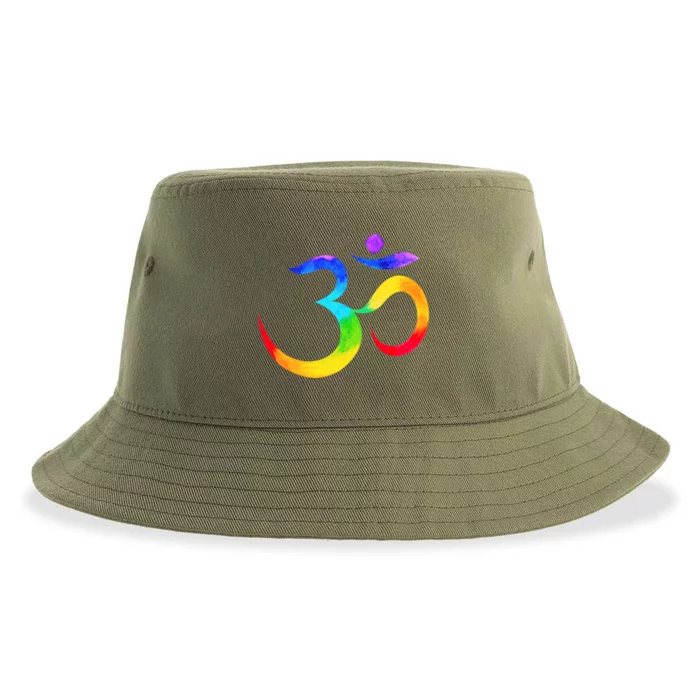 Namaste Yoga Symbol Rainbow Gift Sustainable Bucket Hat