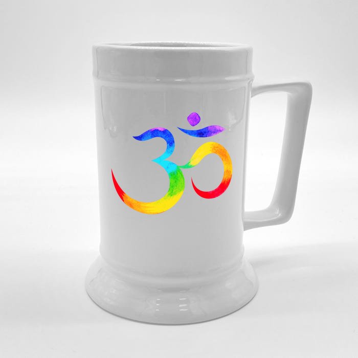 Namaste Yoga Symbol Rainbow Gift Front & Back Beer Stein