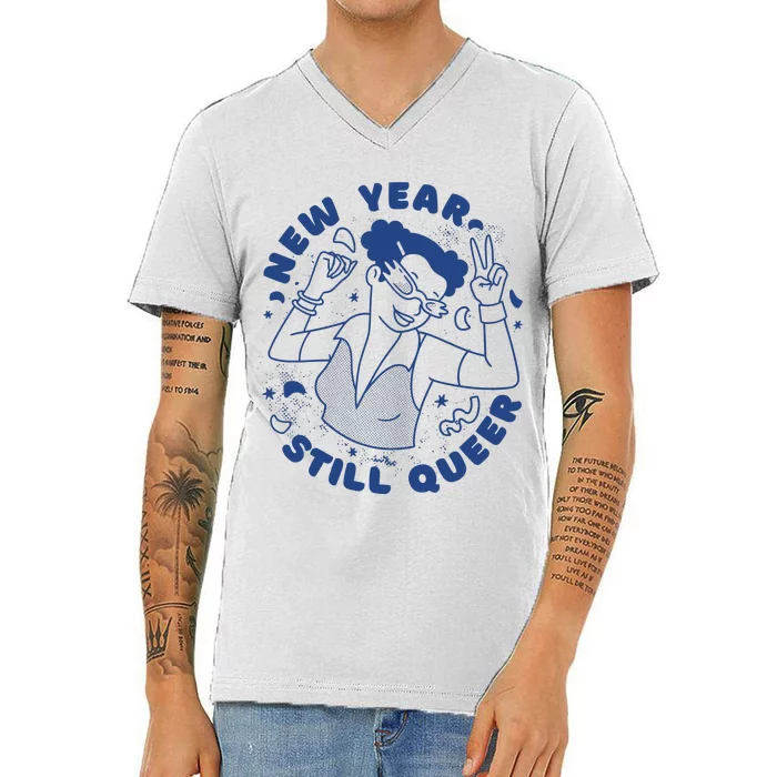 New Year Still Queer Celebration V-Neck T-Shirt