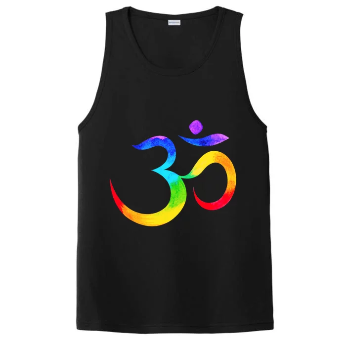 Namaste Yoga Symbol Rainbow Gift Performance Tank