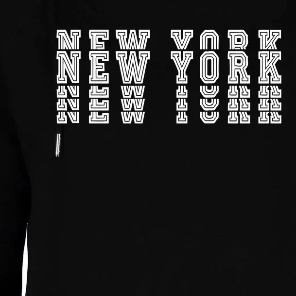 New York Stacked Womens Funnel Neck Pullover Hood