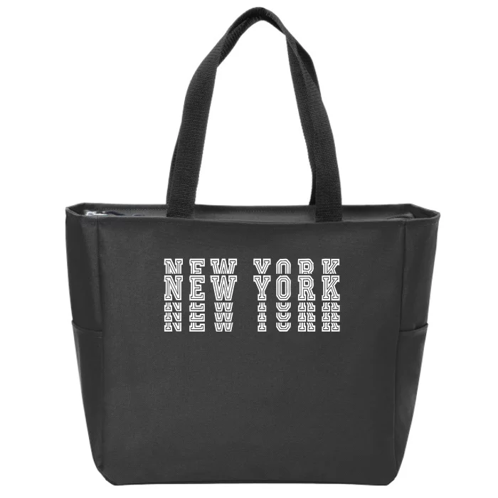 New York Stacked Zip Tote Bag