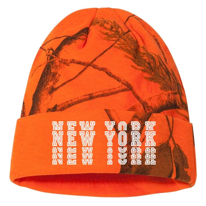 New York Stacked Kati - 12in Camo Beanie