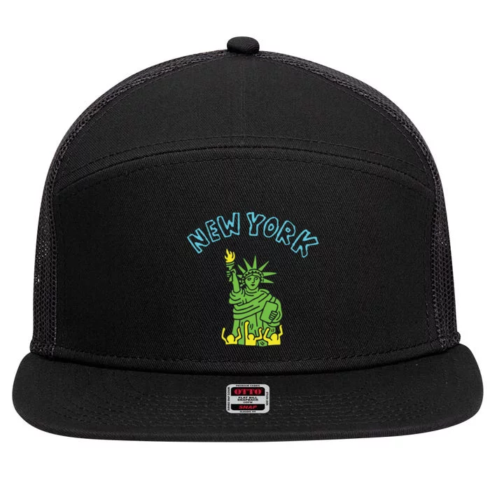 New York Statue Of Liberty 7 Panel Mesh Trucker Snapback Hat