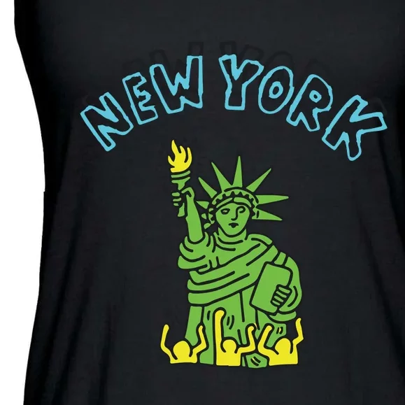 New York Statue Of Liberty Ladies Essential Flowy Tank