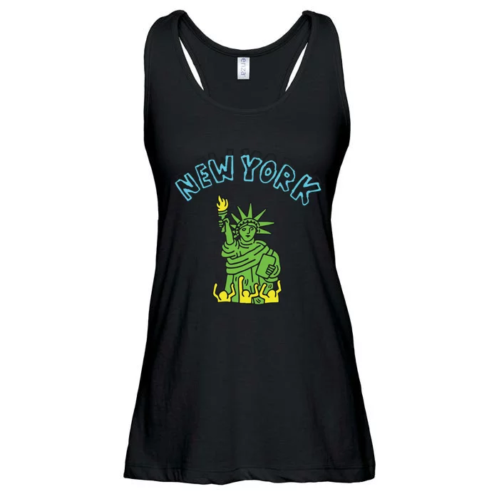 New York Statue Of Liberty Ladies Essential Flowy Tank