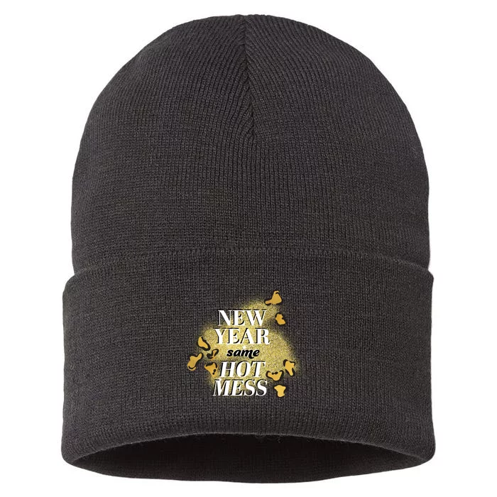 New Year Same Hot Mess Sustainable Knit Beanie