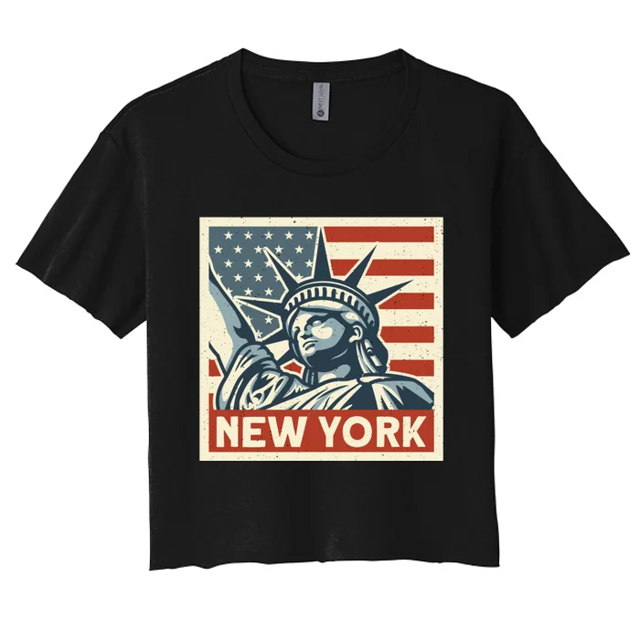 New York Stamp For Travellers And Tourists Women's Crop Top Tee