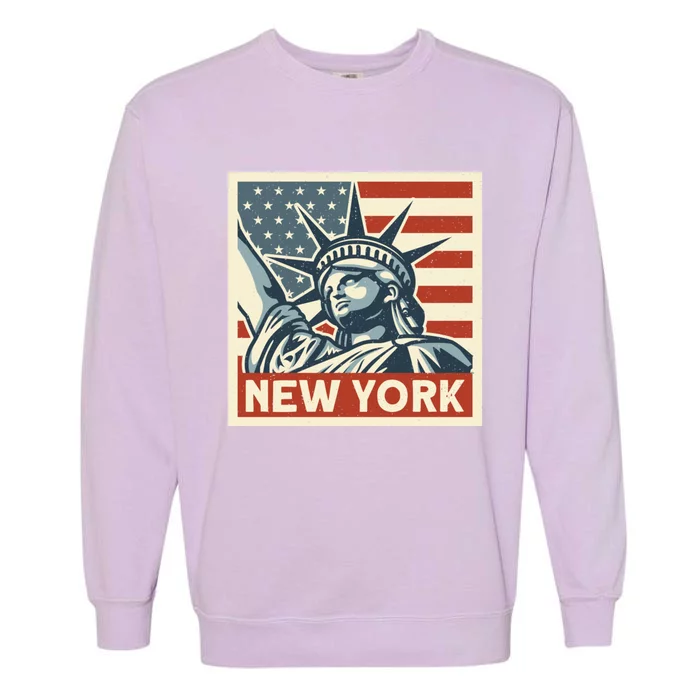 New York Stamp For Travellers And Tourists Garment-Dyed Sweatshirt