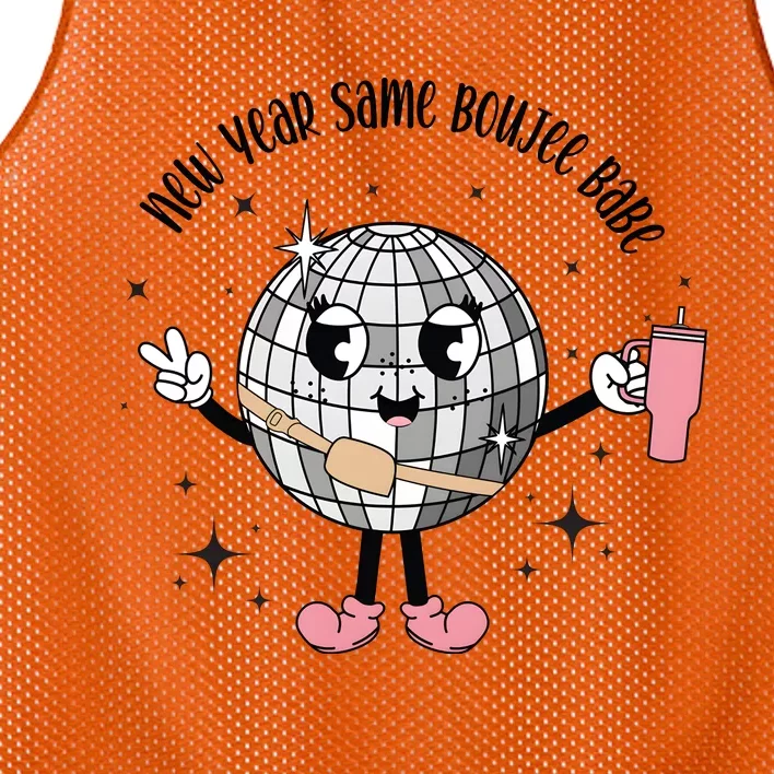 New Year Same Boujee Babe Happy New Year Mesh Reversible Basketball Jersey Tank