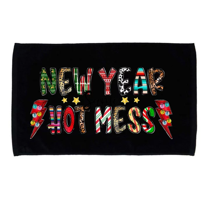 New Year Same Hot Mess Christmas Family Matching Pajamas Meaningful Gift Microfiber Hand Towel