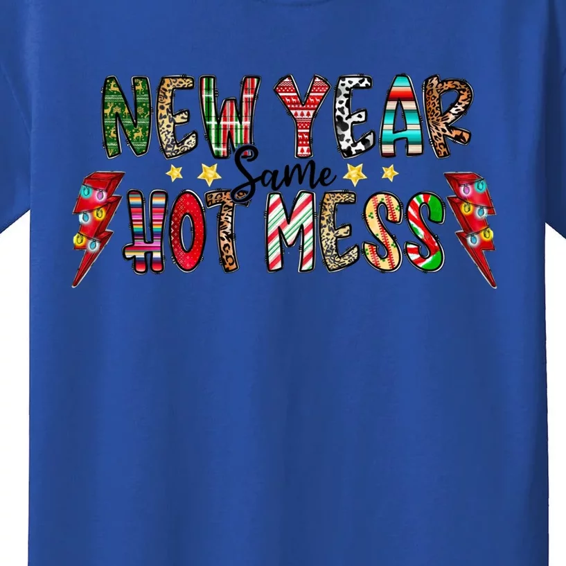 New Year Same Hot Mess Christmas Family Matching Pajamas Meaningful Gift Kids T-Shirt