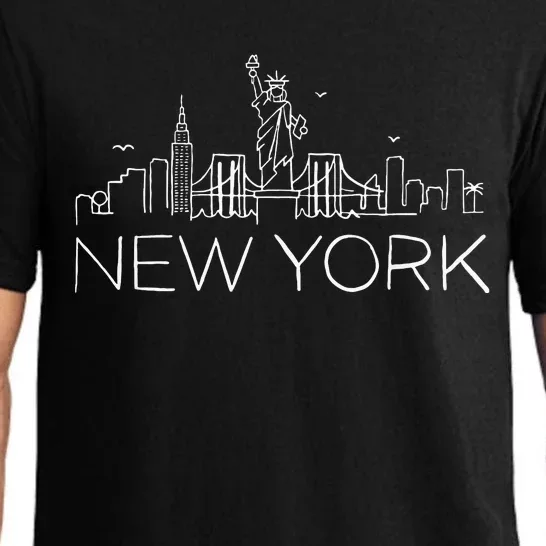 New York Skyline Statue of Liberty I Love New York Pajama Set