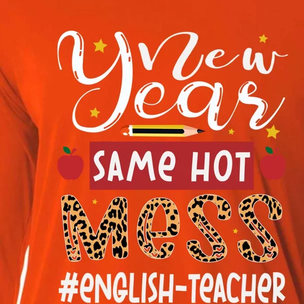 New Year Same Hot Mess English Teacher New Year Gift Cooling Performance Long Sleeve Crew