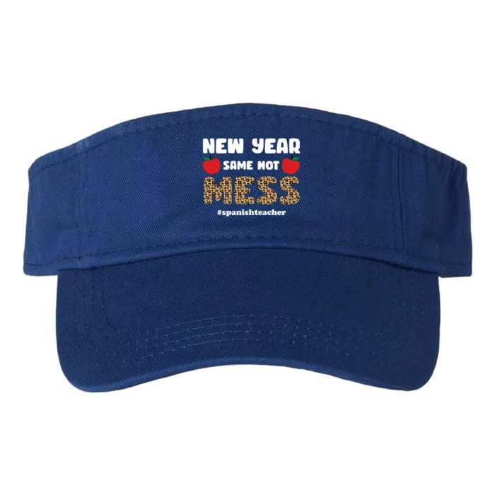 New Year Same Hot Mess Funny Spanish Teacher Gift Valucap Bio-Washed Visor