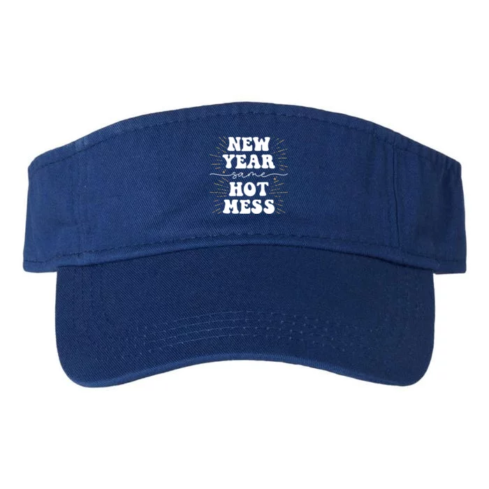 New Year Same Hot Mess New Years Eve Gift Valucap Bio-Washed Visor