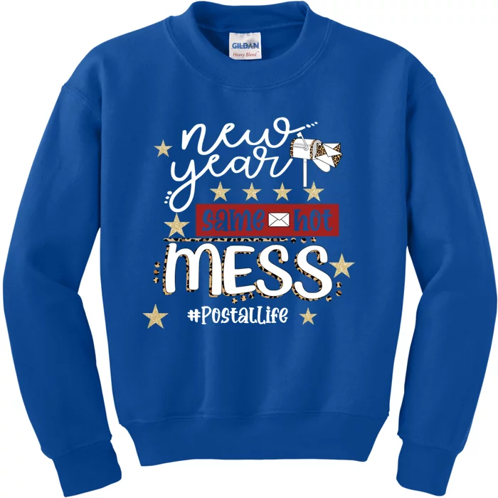 New Year Same Hot Mess Postallife Mail Carrier Postal Worker Great Gift Kids Sweatshirt