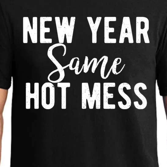 New Year Same Hot Mess Resolutions Workout Funny Party Funny Gift Pajama Set