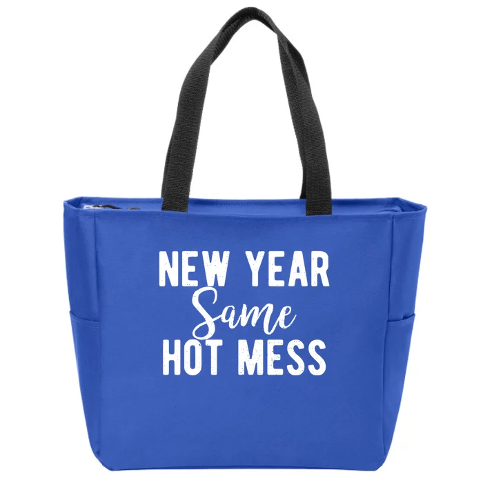 New Year Same Hot Mess Resolutions Workout Funny Party Funny Gift Zip Tote Bag