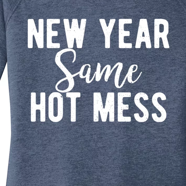 New Year Same Hot Mess Resolutions Workout Funny Party Funny Gift Women's Perfect Tri Tunic Long Sleeve Shirt