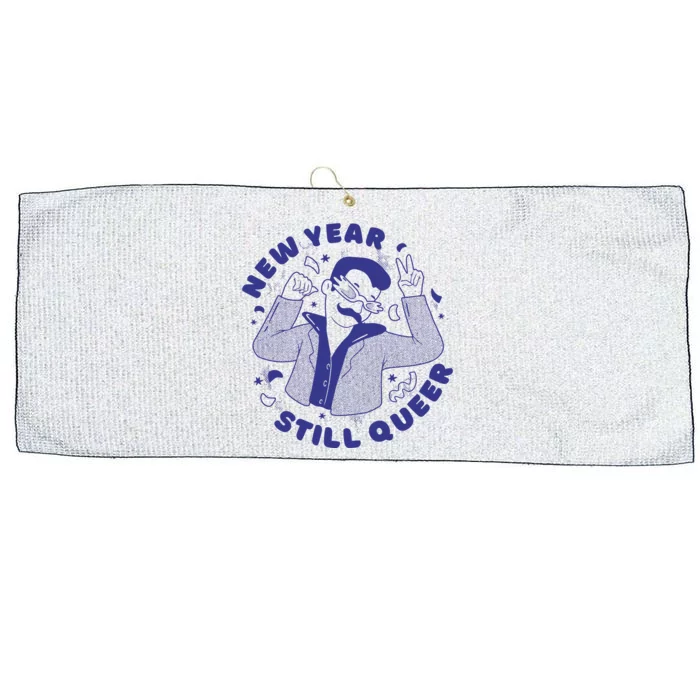 New Year Still Queer Funny LGBTQ Large Microfiber Waffle Golf Towel