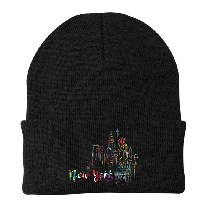 New York Skyline Heartbeat Statue of Liberty I Love New York Knit Cap Winter Beanie