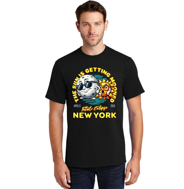 New York Solar Eclipse Apr 8 2024 Sun Is Getting Mooned Tall T-Shirt