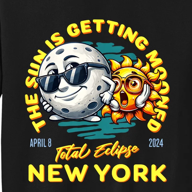 New York Solar Eclipse Apr 8 2024 Sun Is Getting Mooned Tall Sweatshirt