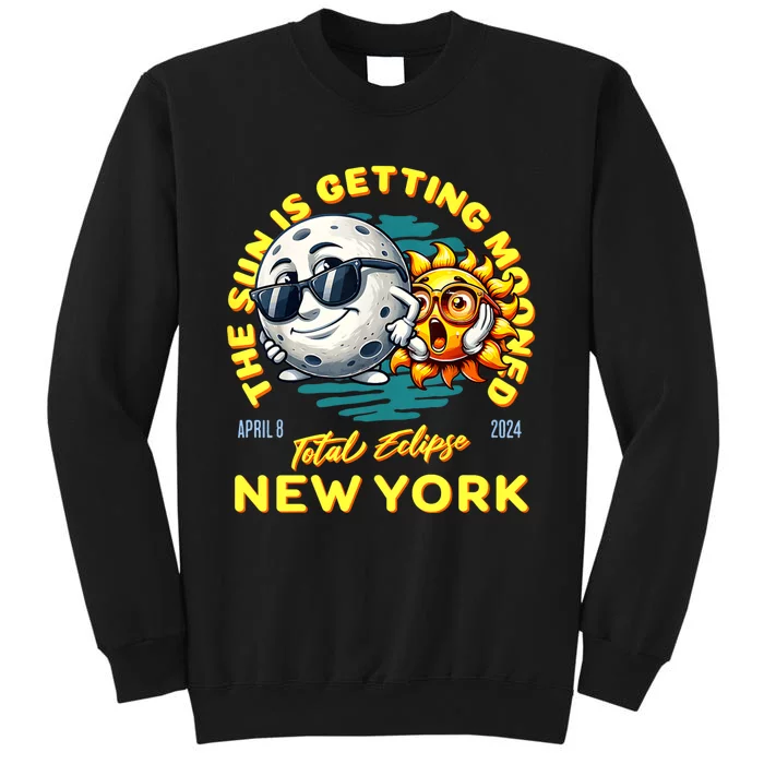 New York Solar Eclipse Apr 8 2024 Sun Is Getting Mooned Tall Sweatshirt