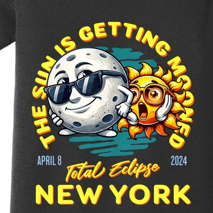 New York Solar Eclipse Apr 8 2024 Sun Is Getting Mooned Baby Bodysuit