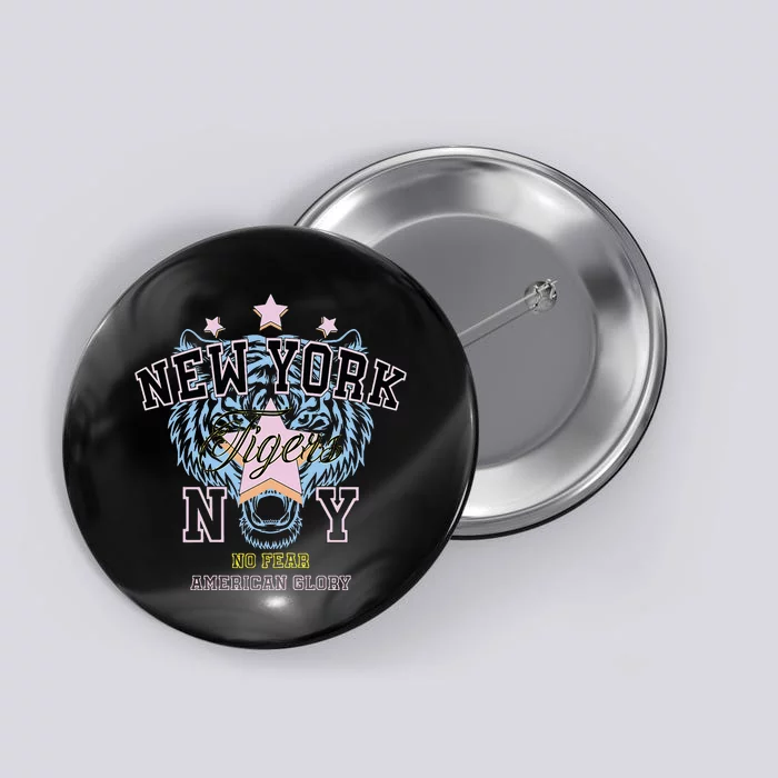 New York Tigers Ny American Glory Tiger Button