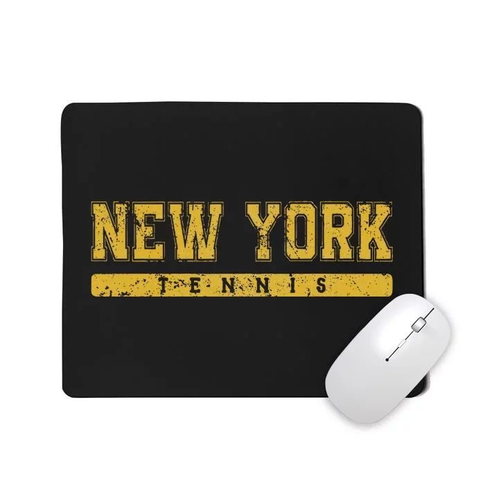 New York Tennis Yellow Vintage Text Mousepad