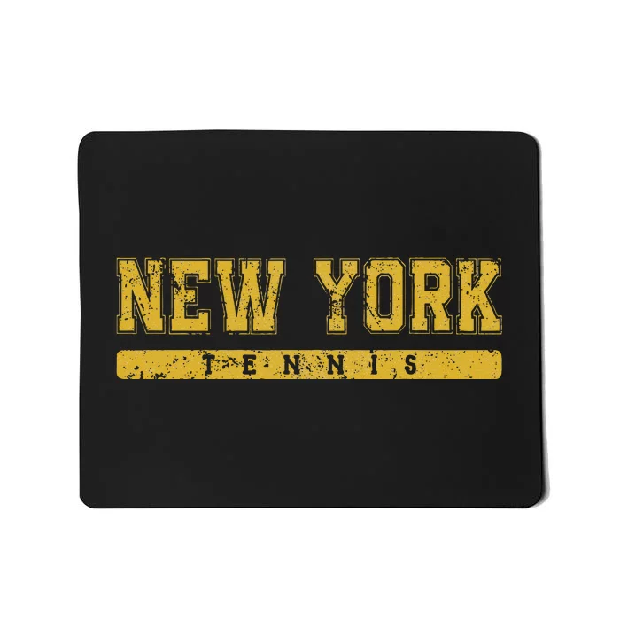 New York Tennis Yellow Vintage Text Mousepad