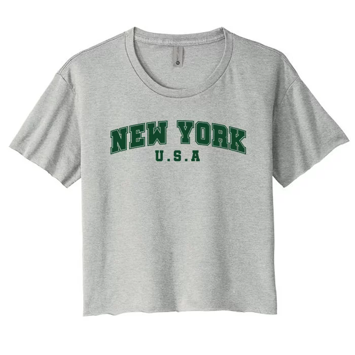 New York USA Women's Crop Top Tee