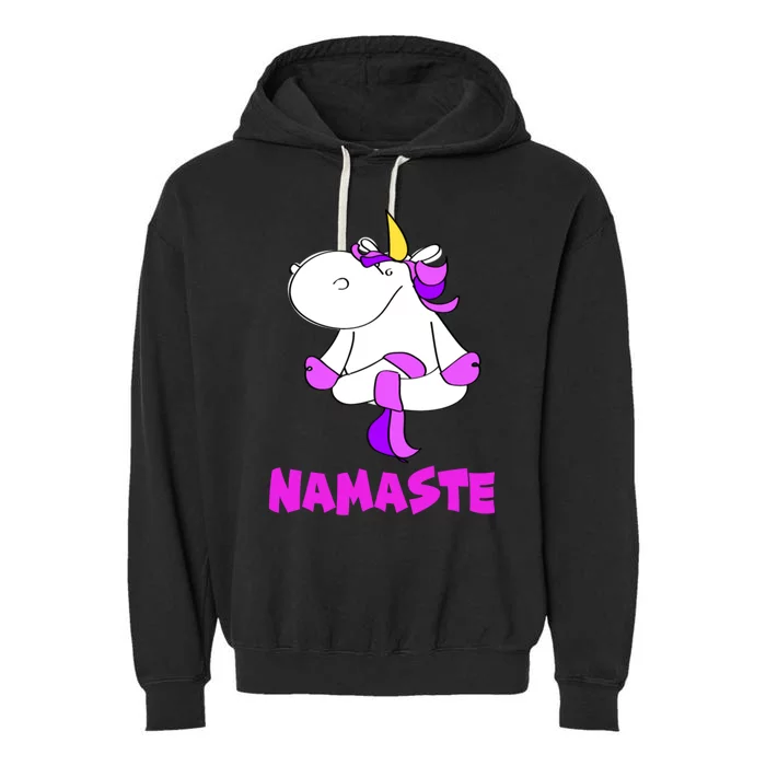 Namaste Yoga Unicorn Funny Magic Namaste Lovers Meaningful Gift Garment-Dyed Fleece Hoodie