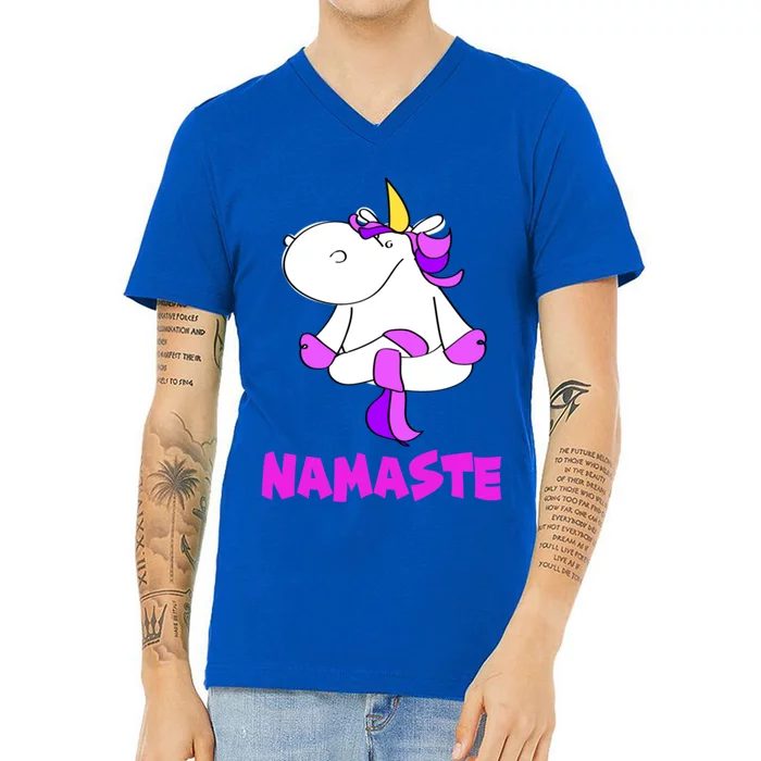 Namaste Yoga Unicorn Funny Magic Namaste Lovers Meaningful Gift V-Neck T-Shirt