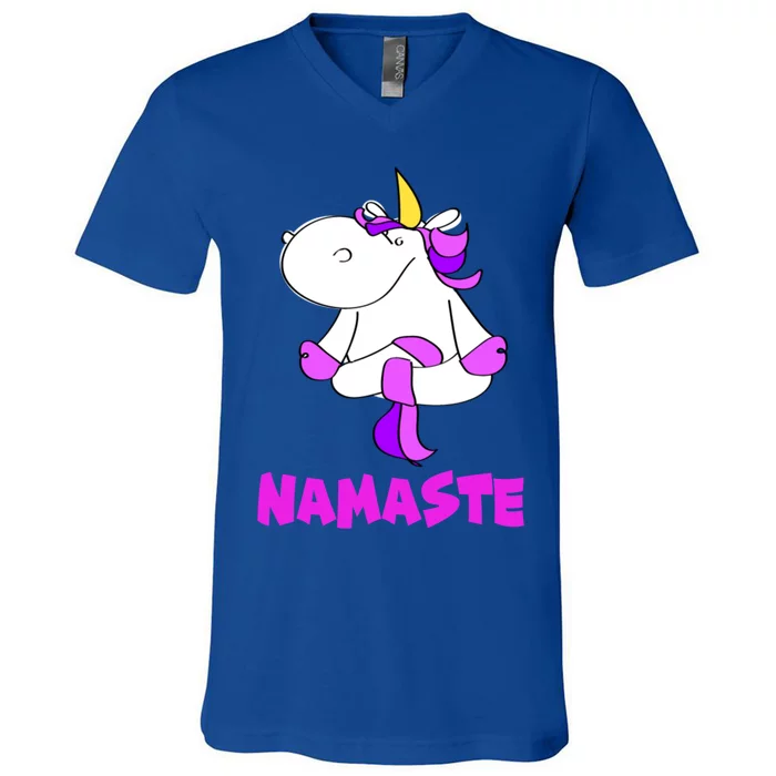 Namaste Yoga Unicorn Funny Magic Namaste Lovers Meaningful Gift V-Neck T-Shirt