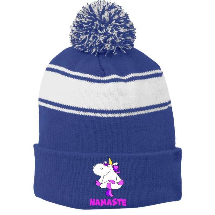 Namaste Yoga Unicorn Funny Magic Namaste Lovers Meaningful Gift Stripe Pom Pom Beanie