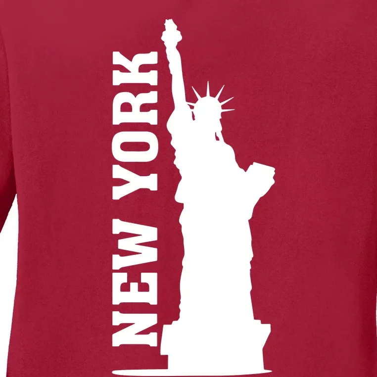 New York Usa Statue Of Liberty Ladies Long Sleeve Shirt