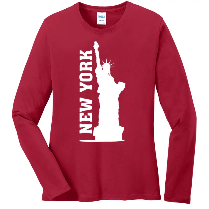 New York Usa Statue Of Liberty Ladies Long Sleeve Shirt