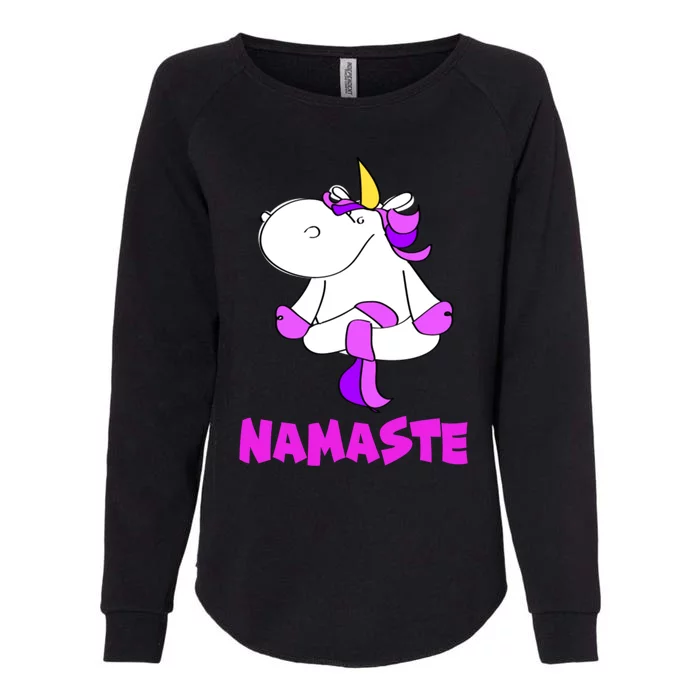 Namaste Yoga Unicorn Funny Magic Namaste Lovers Meaningful Gift Womens California Wash Sweatshirt