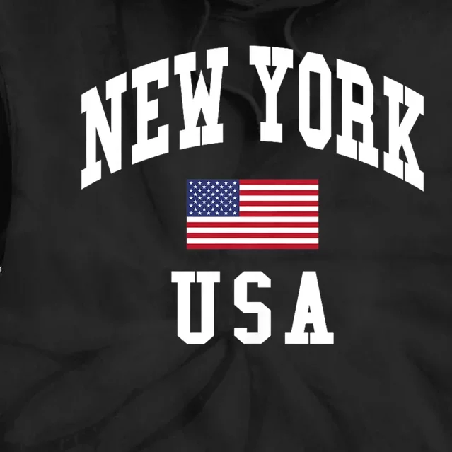 New York Usa Flag Classic Tie Dye Hoodie