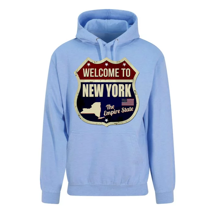 New York Vintage Metal Road Sign Logo Unisex Surf Hoodie