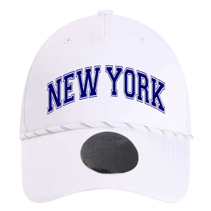 New York Varsity Style Blue Text Throwback Design Performance The Dyno Cap