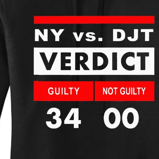 New York Versus Donald Trump Guilty 34 Counts Women's Pullover Hoodie