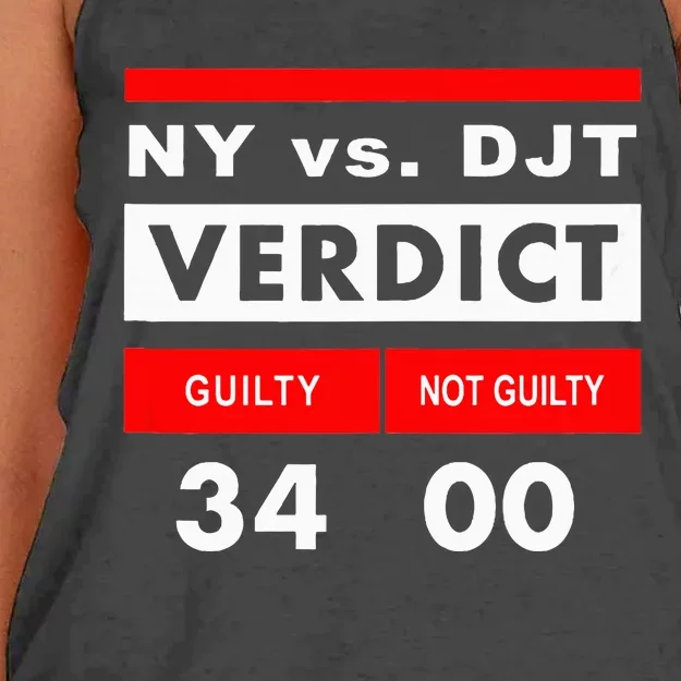 New York Versus Donald Trump Guilty 34 Counts Women's Knotted Racerback Tank